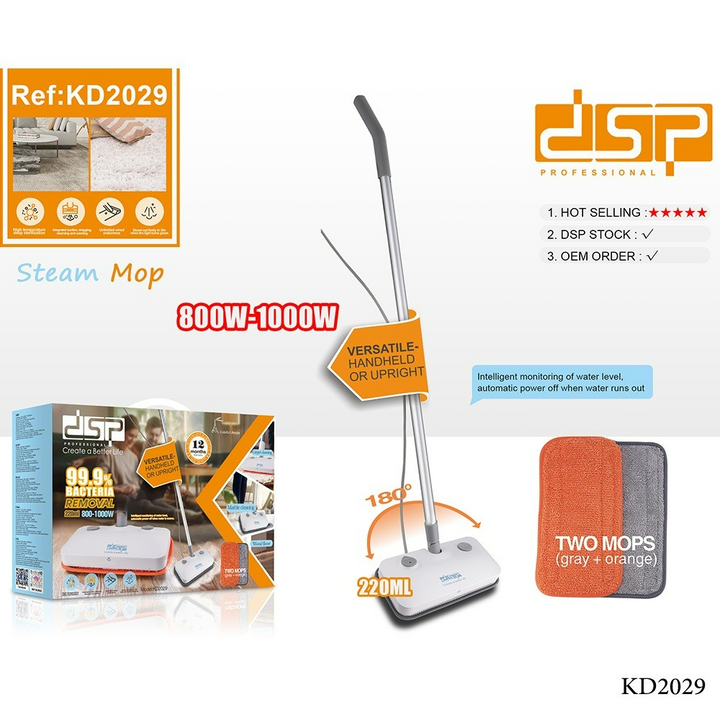 Steamer Mop 800-1000W -DSP KD2029 White Vacuum Cleaner