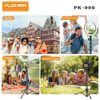 PLOKAMA PK996 Multifunctional  Bluetooth Tripod with Remote 5.5F PK996