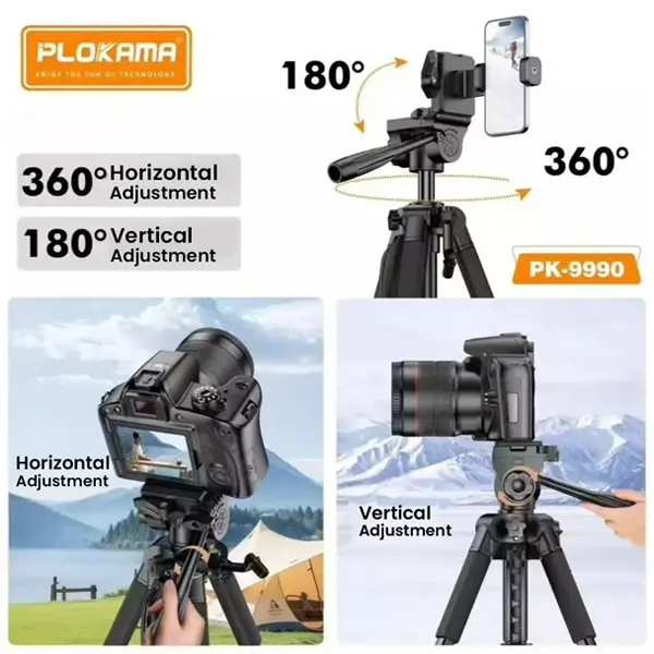 PLOKAMA Professional Tripod Stand for Camera and Mobile Phones  PK9990