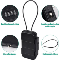 Portable Safe Box with Code, Waterproof & Anti-Theft for Beach with Wire Rope