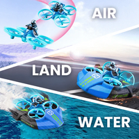 RC Drone 3 in 1 Sea-Land-Air Mode Waterproof Hovercraft Toy