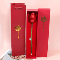 Metal Rose With Luxury Zircon Pendant Necklaces Flower Valentine Gift Set