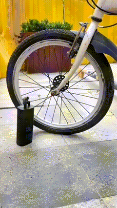 Portable tire inflator bicycle demo