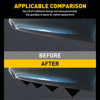 Universal Black/Carbon Fiber Shark Fin Rear Bumper Diffuser for Cars 4pcs